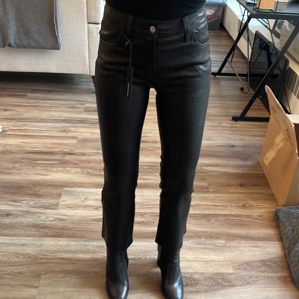 NWT J Brand Leather Selena Mid Rise Crop Boot Pant - Picture 12 of 13